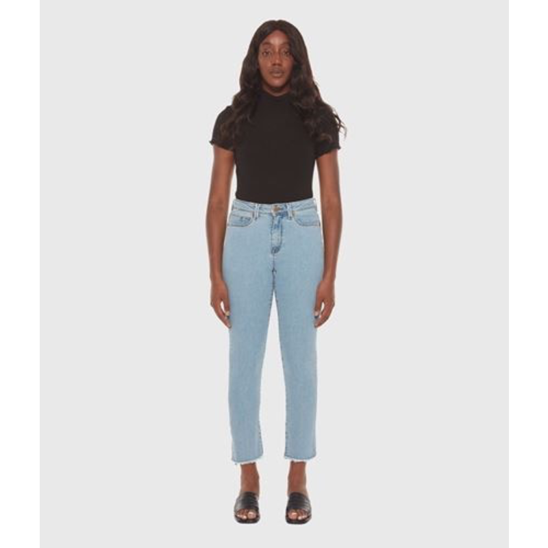 LOLA JEANS LOLA JEANS MID RISE STRAIGHT ANKLE KRISTINE CLEAR WATER