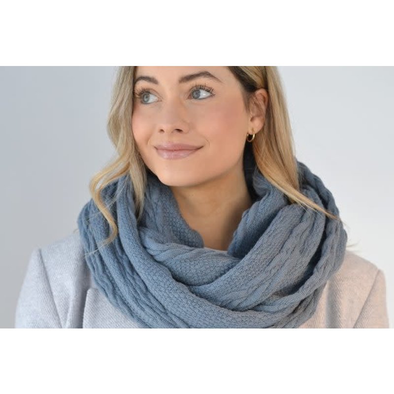 BALUCHON FOULARD INFINI TORSADE BLEU