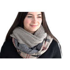 BALUCHON FOULARD INFINI PATCHWORK 4 TISSUS CARREAUX BOURGOGNE