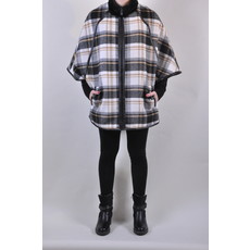 RENUAR RENUAR MANTEAU/CAPE A CARREAUX NOIR/BEIGE COMBO
