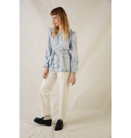 EVE GRAVEL EVE GRAVEL HAUT BRIGITTE BLOUSE MANCHE LONGUE BLEU