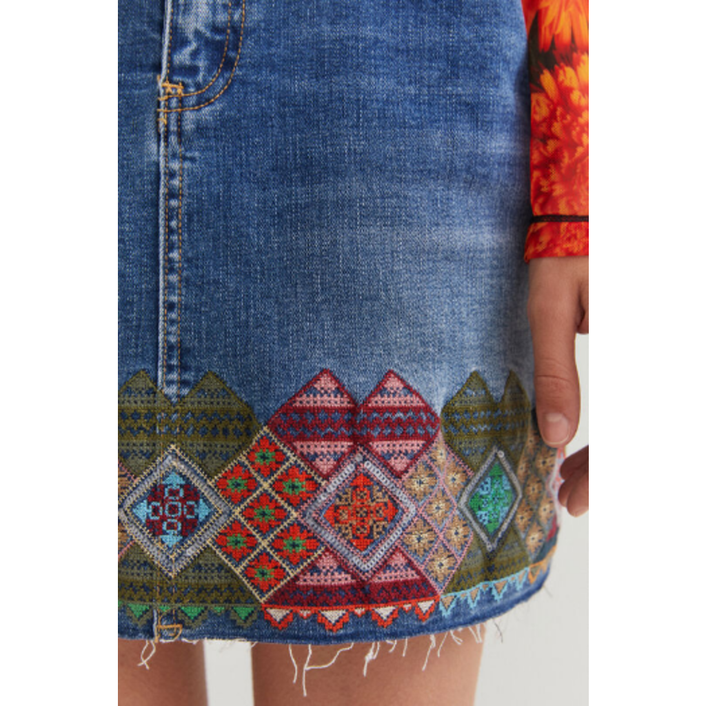 DESIGUAL DESIGUAL JUPE JEANS BRODERIES LAUSANA