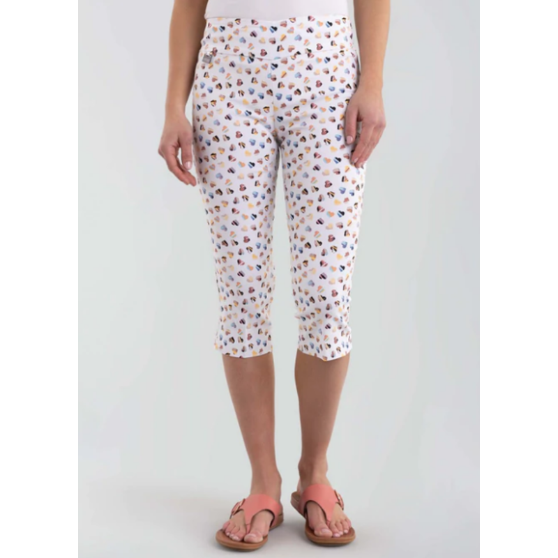 Lisette - Maisie Print 19 Capri With 5 Pockets - Multi-Tone