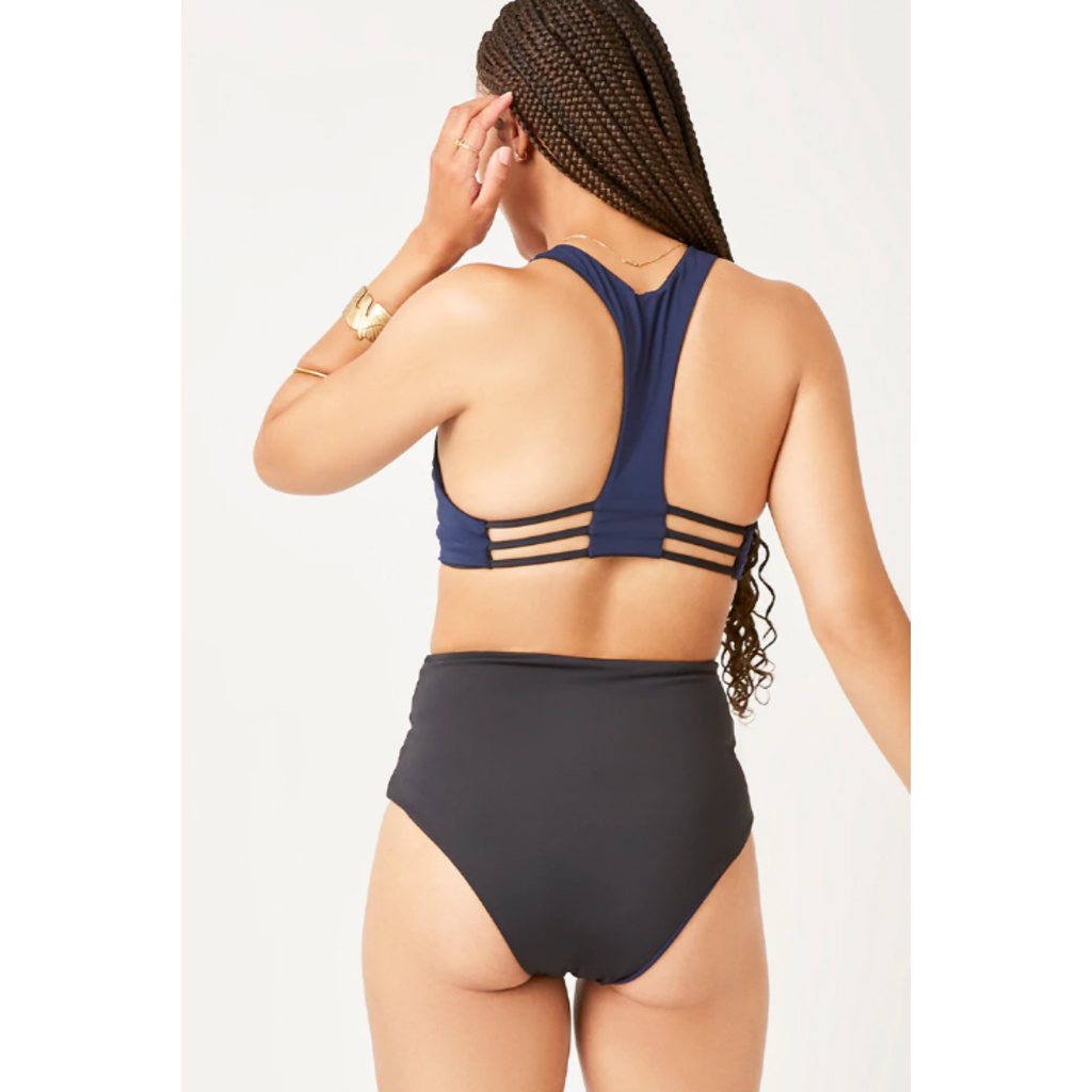 CARVE DESIGNS CARVE DESIGNS ERIN CULOTTE DE MAILLOT REVERSIBLE NOIR/MARINE