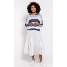 M MADE IN ITALY M MADE IN ITALY TRICOT LEGER RAYURES BLANC/BLEU/GRIS