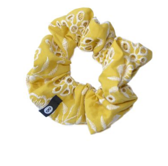 BALUCHON BALUCHON CHOUCHOU ELASTIQUE BRODERIE ANGLAISE JAUNE