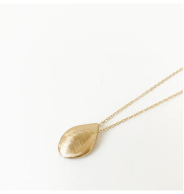 CARACOL CARACOL CHAINE DELICATE PENDENTIF FEUILLE FINI BROSSE OR