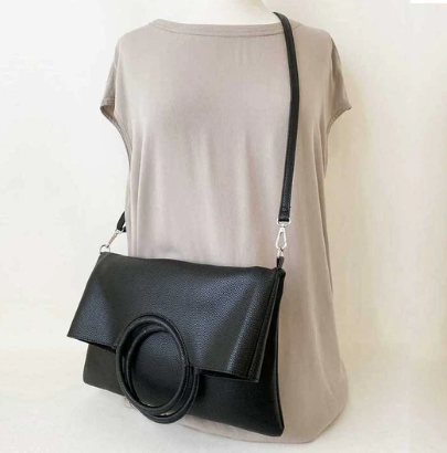 CARACOL SAC A MAIN PLIABLE GANSE AJUST ET AMOVIBLE NOIR