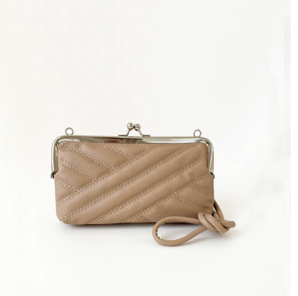 CARACOL POCHETTE 2 EN 1 MULTI COMPARTIMENTS TAUPE