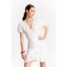 MOLLY BRACKEN MOLLY BRACKEN ROBE BLANCHE PETITE FLEURS ROUGE