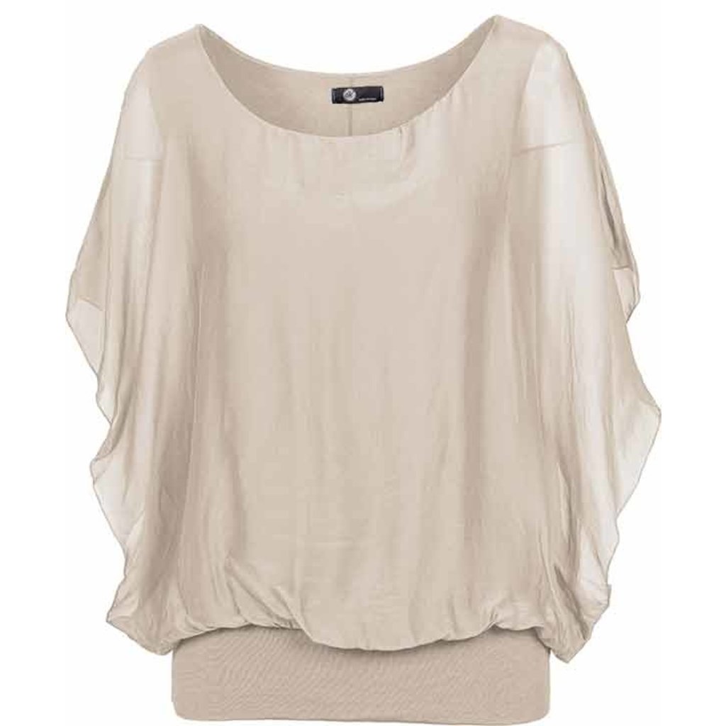 M MADE IN ITALY M MADE IN ITALY TRICOT BLOUSE SOIE ET VISCOSE BEIGE