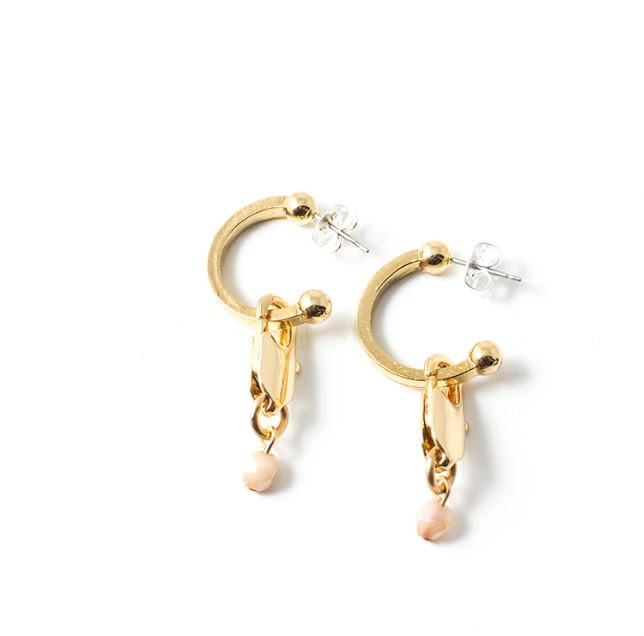 ANNE MARIE CHAGNON BOUCLES D OREILLE HAVANE OR ET DESERT
