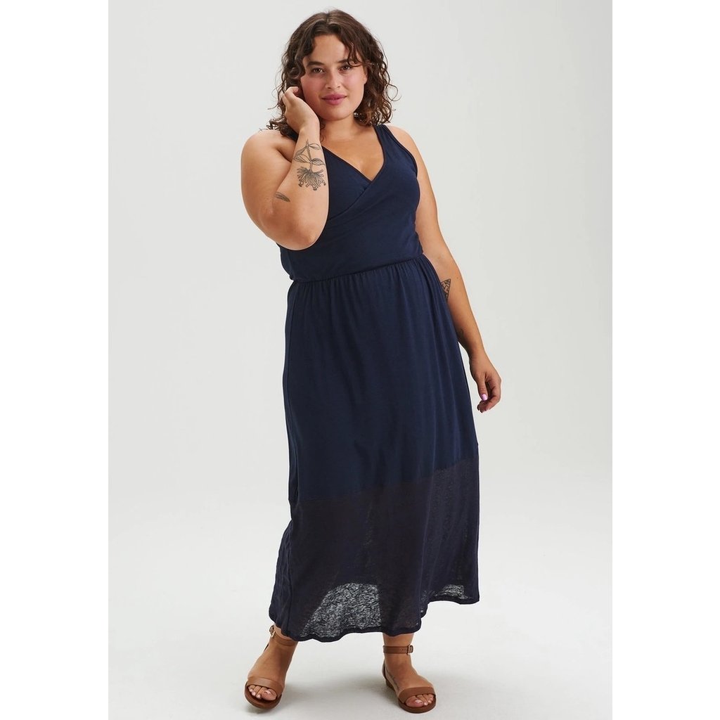 MESSAGE FACTORY MESSAGE GABRIELLE ROBE LONGUE NAVY