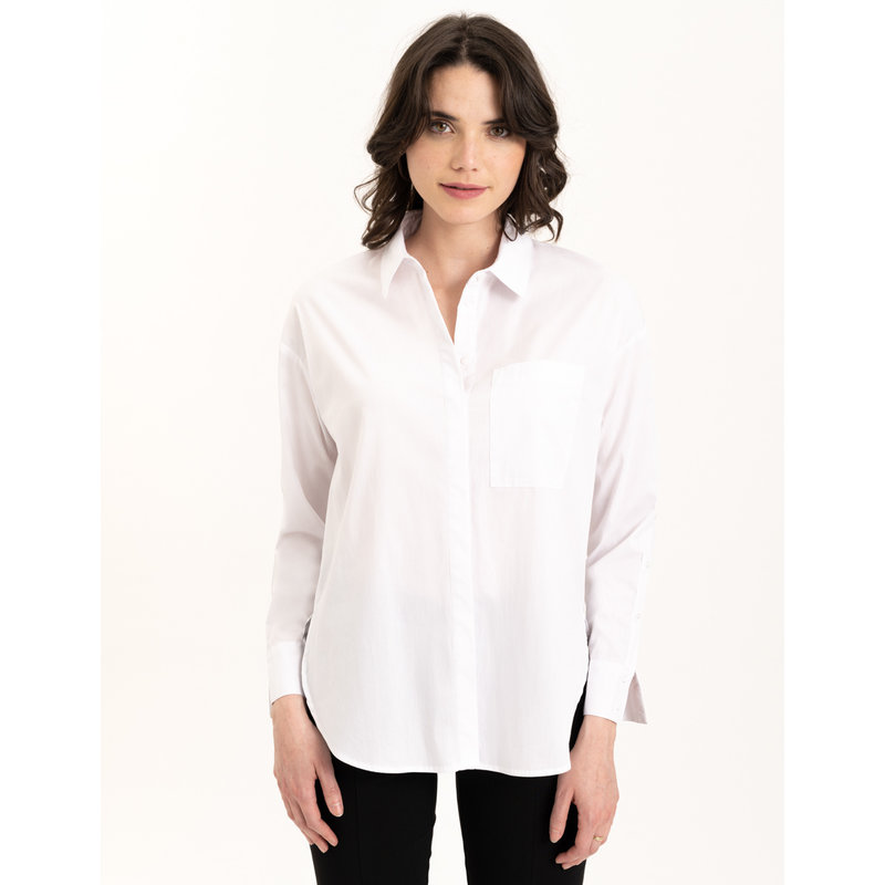 RENUAR RENUAR BLOUSE COTON/NYLON BLANCHE