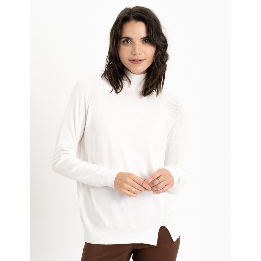 RENUAR RENUAR TRICOT LEGER COL HAUT CREME