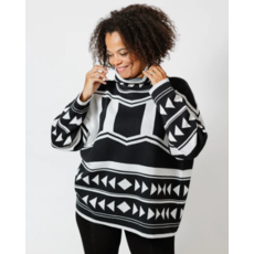 SHANNON PASSERO SHANNON PASSERO PULLOVER LEO SWISS PRINT NOIR ET BLANC