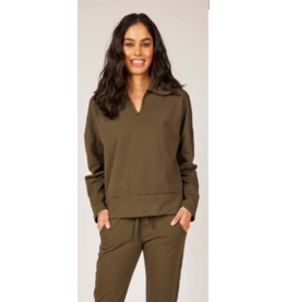 PISTACHE PISTACHE POLAR FLEECE TERRY COTTON PULL ON PANT OLIVE