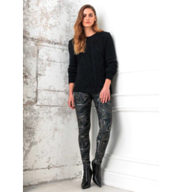 LISETTE MARLENE MARBLE PRINT 31'' SLIM PANT CHARCOAL