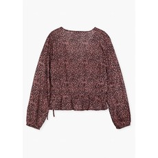 LOSAN BLOUSE CACHE COEUR FLEURS BAMBULA FOND MARINE