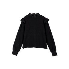 LOSAN HAUT MANCHE AVEC BRODERIE EPAULE NOIR