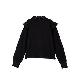 LOSAN HAUT MANCHE AVEC BRODERIE EPAULE NOIR