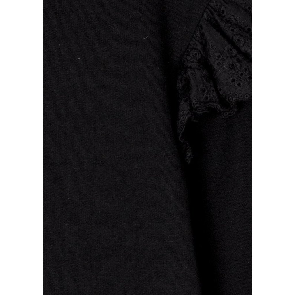 LOSAN HAUT MANCHE AVEC BRODERIE EPAULE NOIR