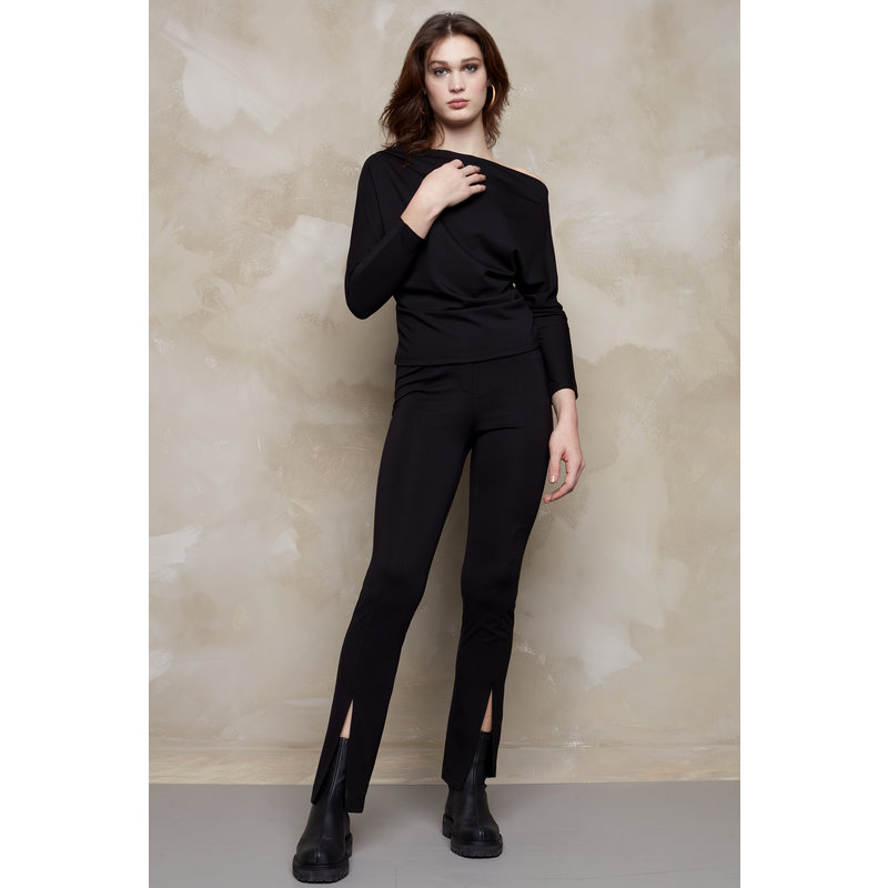 I LOVE TYLER MADISON TYLER MADISON PANTALON ETROIT AVEC OUVERTURE NOIR