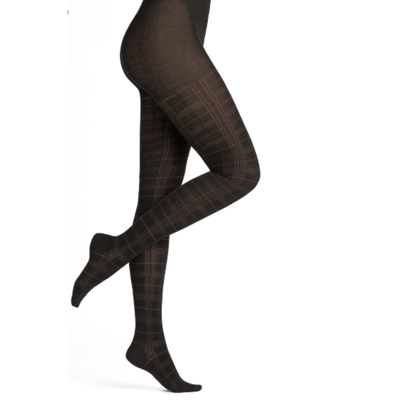 BLEU FORÊT BLEU FORET COLLANT COTON ECOSSAIS NOIR