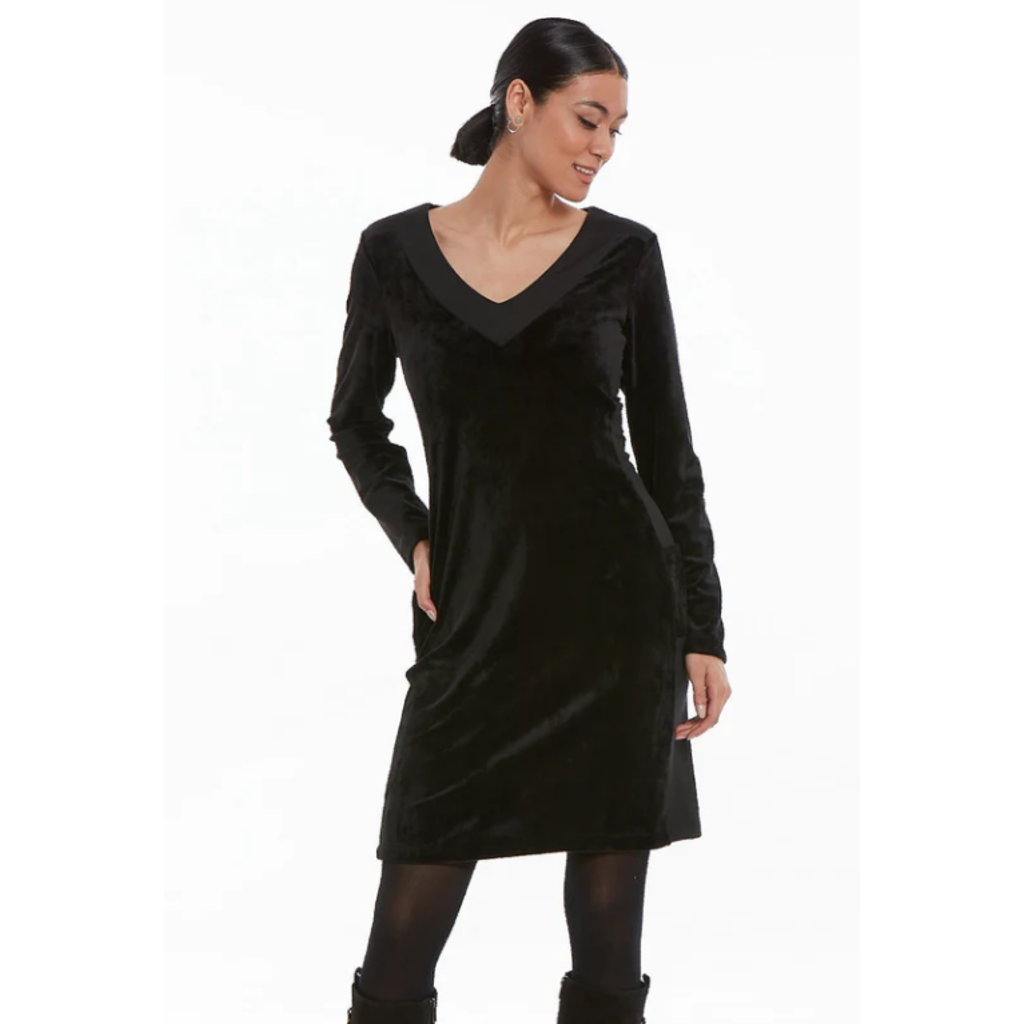 UNI ROBE ZOE VELOUR NOIR - Boutique Nomade