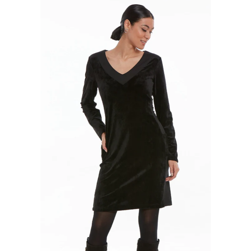 LUC FONTAINE UNI ROBE ZOE VELOUR NOIR