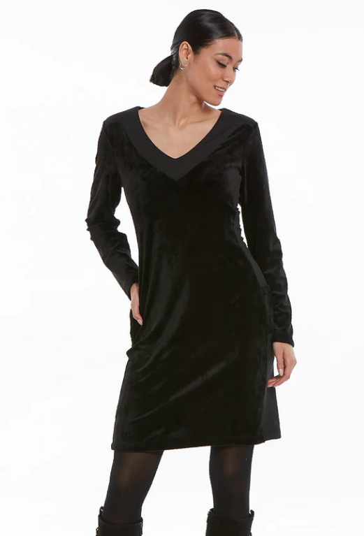 UNI ROBE ZOE VELOUR NOIR Boutique Nomade