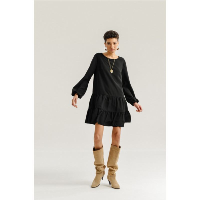 MOLLY BRACKEN MOLLY BRACKEN G824AH ROBE A VOLANT NOIR