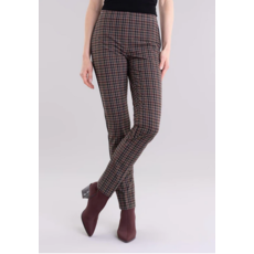 LISETTE LISETTE HOLLYWOOD EMERY CHECK PATTERN 31'' SLIM PANT MULTI TONE