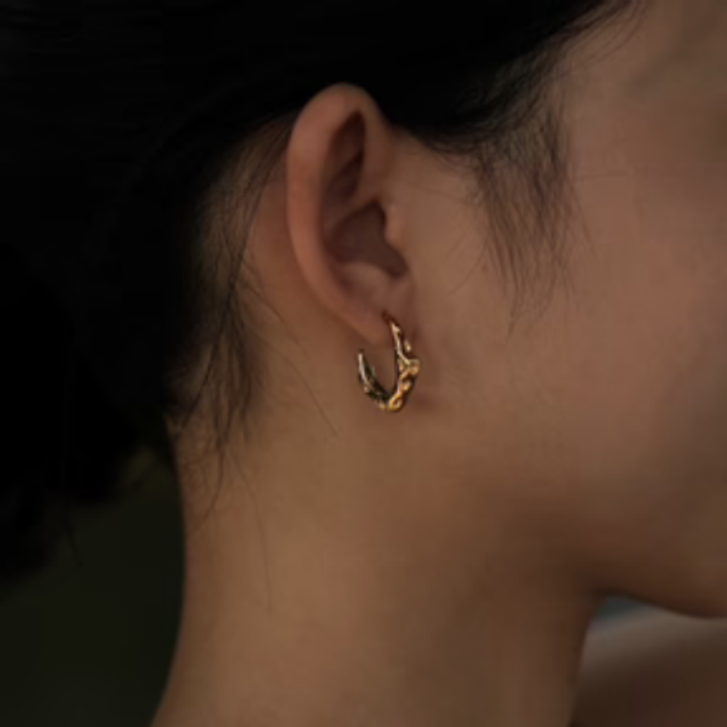 HACKNEY NINE HACKNEY NINE SADE HAMMERED HOOPS GOLD