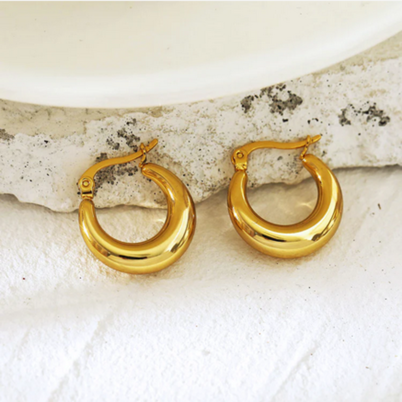 HACKNEY NINE HACKNEY NINE AMBER HOOP EARRINGS