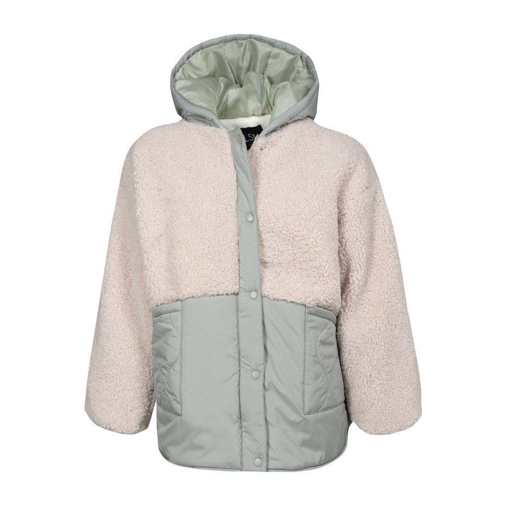 LOSAN MANTEAU EFFET MOUTON VERDE JADE MUESTRA