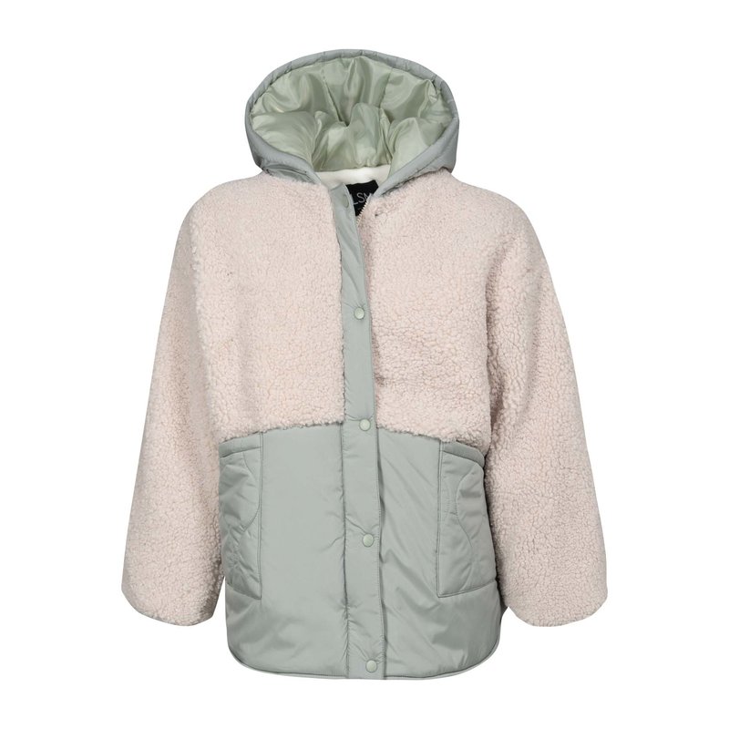LOSAN MANTEAU EFFET MOUTON VERDE JADE MUESTRA