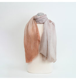 CARACOL CARACOL FOULARD LEGER RAYURES DEUX TONS TAUPE