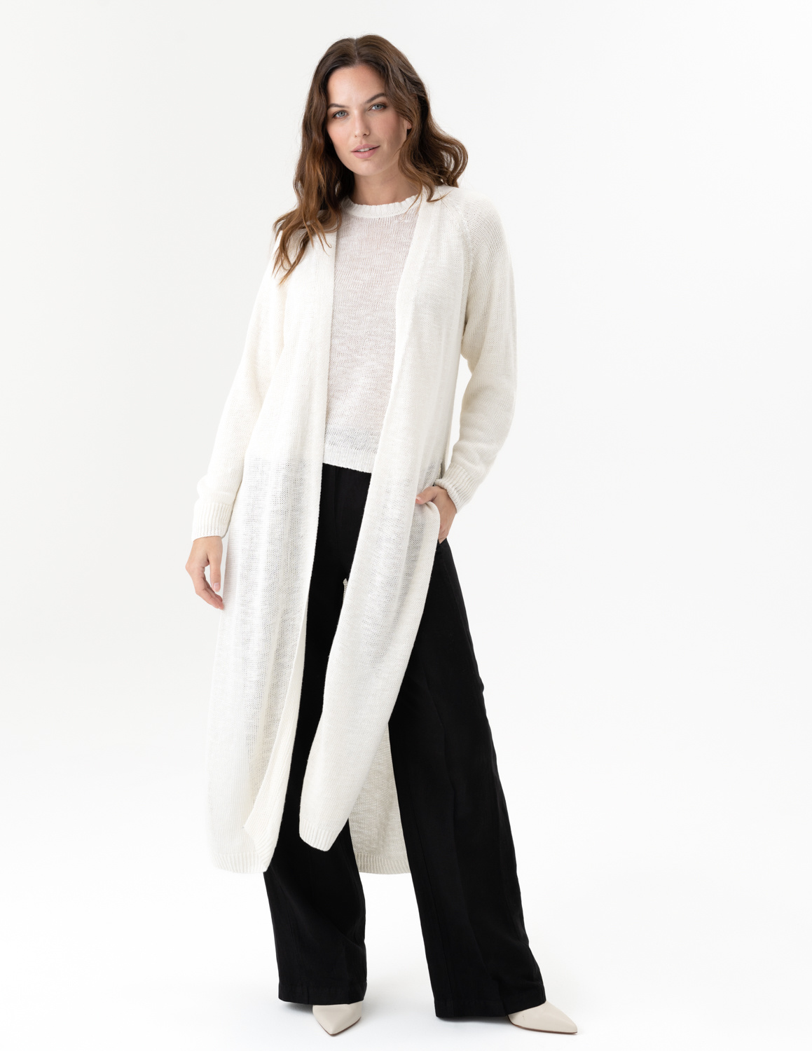 Cardigan Veste En Lin Et Lyocell Burton - Taille 42, Couleur écru, Occasion Très Bon état