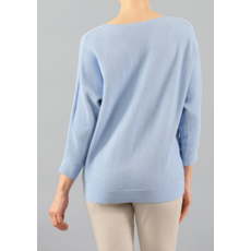 LISETTE CASEY 25'' PULL COL ''V'' ET POCHES BLEU CIEL