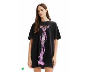DESIGUAL DESIGUAL ROBE T SHIRT OVERSIZE PANTHERE ROSE