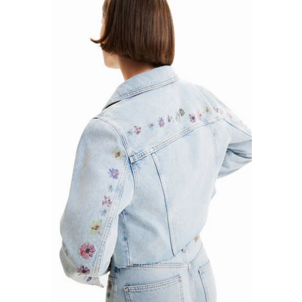 DESIGUAL DESIGUAL SOHO VESTE COURTE EN JEANS FLEURS