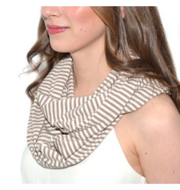 BALUCHON FOULARD INFINI LIGNE GRIS/BEIGE