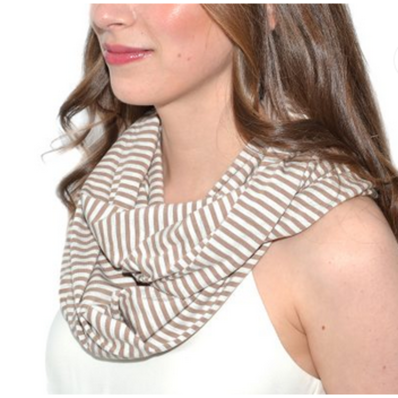 BALUCHON FOULARD INFINI LIGNE GRIS/BEIGE