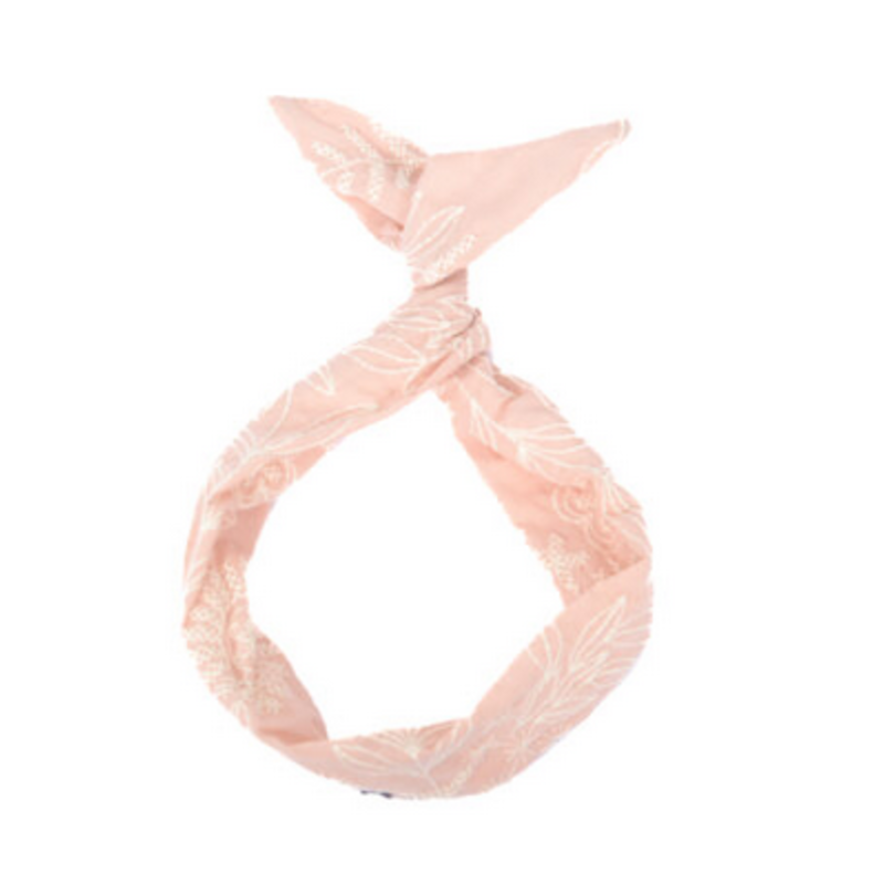 BALUCHON BANDEAUX TWIST TIGE BRODERIES ROSE