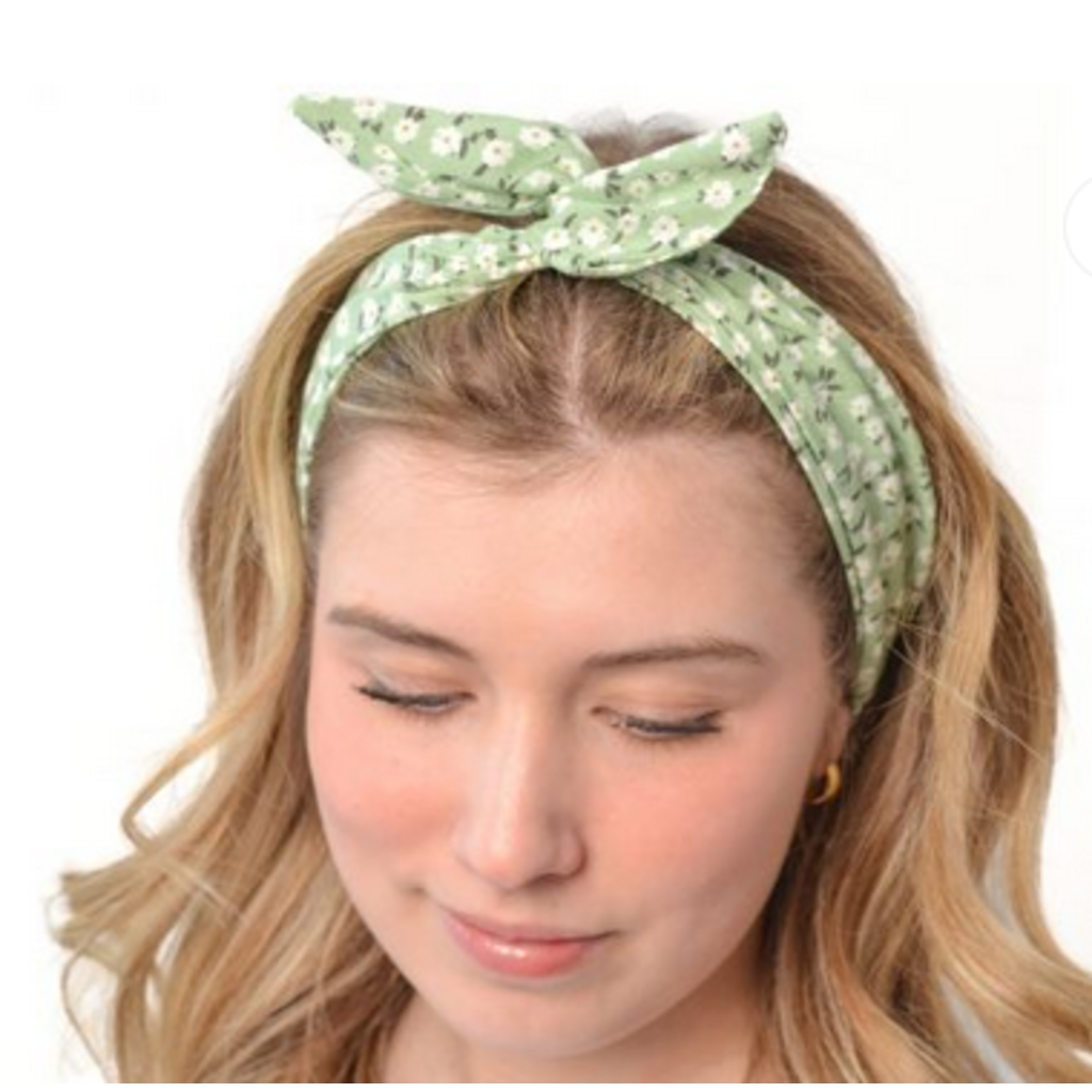 BALUCHON BANDEAUX TWIST TIGE MINI FLEUR ROSE