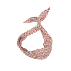 BALUCHON BANDEAUX TWIST TIGE MINI FLEUR ROSE