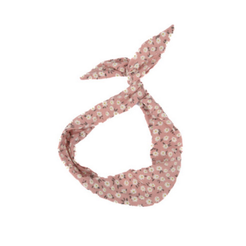 BALUCHON BANDEAUX TWIST TIGE MINI FLEUR ROSE