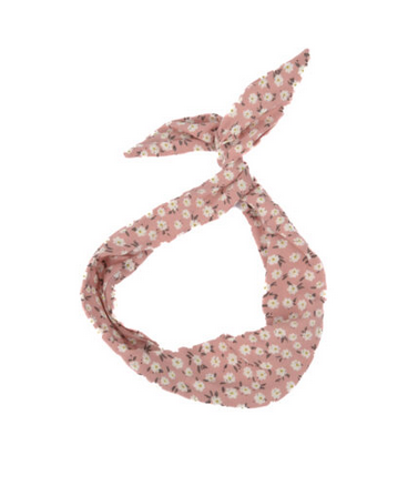 BALUCHON BANDEAUX TWIST TIGE MINI FLEUR ROSE