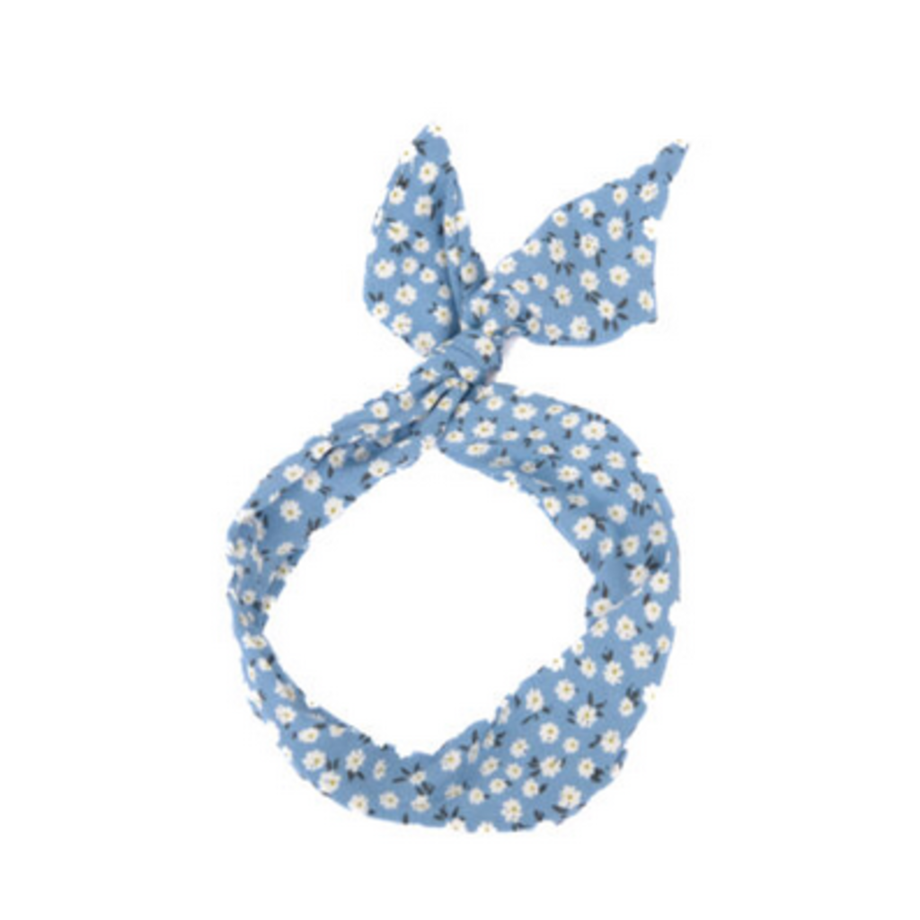 BALUCHON BANDEAUX TWIST TIGE MINI FLEUR BLEU